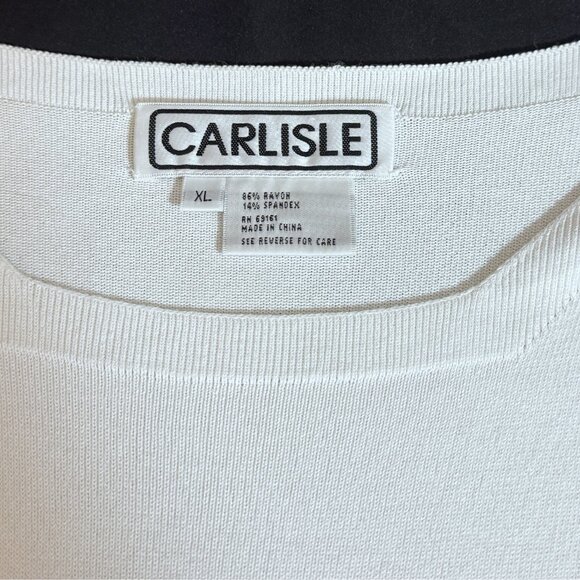 Lot of Two Carlisle Knit Tops Green and White Sz XL - Picture 7 of 7